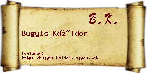 Bugyis Káldor névjegykártya